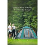 4 Kişilik Tam Otamatik Tenteli Kamp Çadırı Portatif Anti-Uv Outdoor Plaj Piknik Çadırı - Görsel 6