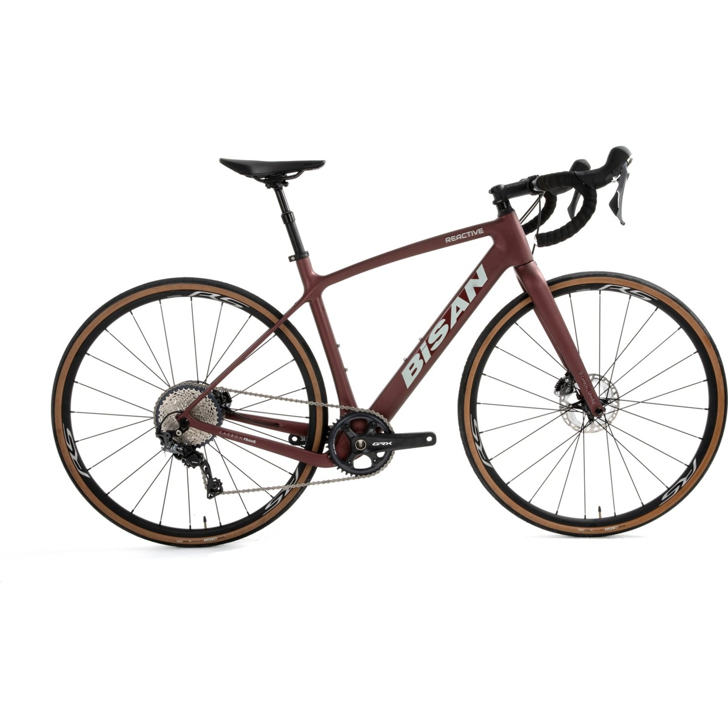 110000990886299.jpg Bisan Reactive Yol Bisikleti 54 Cm Disk Fren 700c Jant 11 Vites Mat Koyu Bordo Krem - Görsel 1
