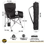 Funky Chaırs River Side Katlanabilir Kamp Sandalyesi - Siyah - Görsel 5