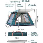 Yek Outdoor 6 Kişilik Tam Otomatik Tenteli Kamp Çadırı 270x270x170cm - Görsel 6