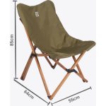 Bag The Joy Ahşap Katlanır Kamp & Bahçe Sandalyesi – Kahverengi - Haki Kılıf - Görsel 2