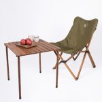 Bag The Joy Ahşap Katlanır Kamp & Bahçe Sandalyesi – Kahverengi - Haki Kılıf - Görsel 3