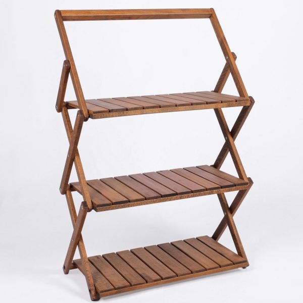 Bag The Joy Ahşap Katlanır Çantalıkamp Rafı - Kahverengi