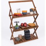 Bag The Joy Ahşap Katlanır Çantalıkamp Rafı - Kahverengi - Görsel 2