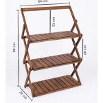 Bag The Joy Ahşap Katlanır Çantalıkamp Rafı - Kahverengi - Görsel 3