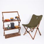 Bag The Joy Ahşap Katlanır Çantalıkamp Rafı - Kahverengi - Görsel 5