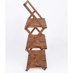 Bag The Joy Ahşap Katlanır Çantalıkamp Rafı - Kahverengi - Görsel 7