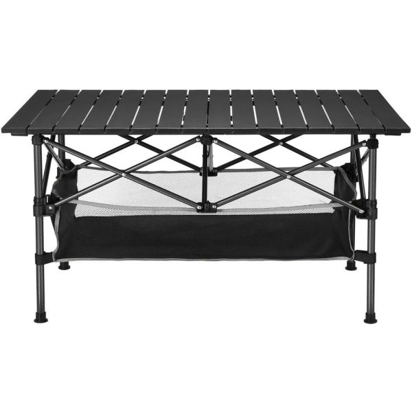 Funky Chaırs Family Large Katlanabilir Alüminyum Kamp Masası (95X55X68CM) - Siyah