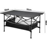 Funky Chaırs Family Large Katlanabilir Alüminyum Kamp Masası (95X55X68CM) - Siyah - Görsel 3